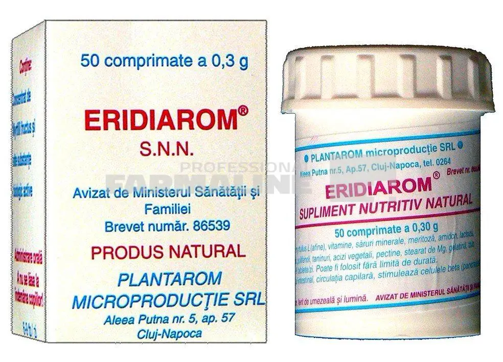 Eridiarom - Ingrediente active conform prospectului